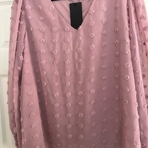 LIV Los Angeles Elegant Pink Textured Blouse